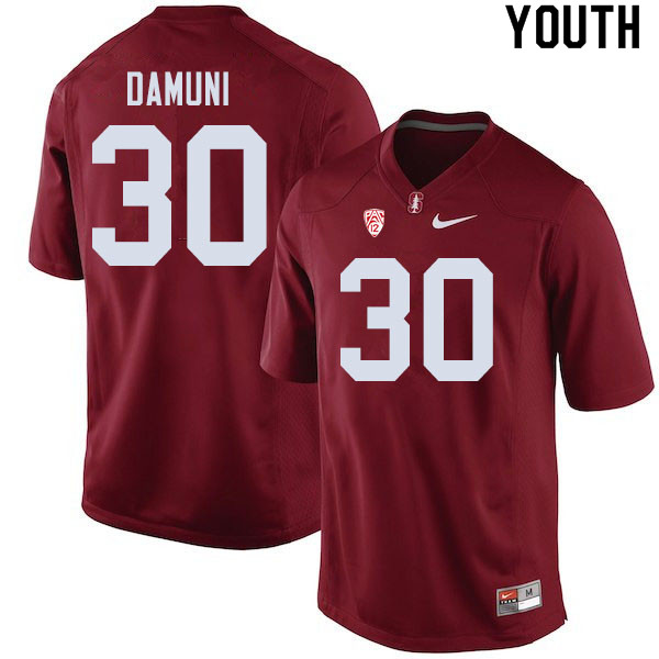 Youth #30 Levani Damuni Stanford Cardinal College Football Jerseys Sale-Cardinal